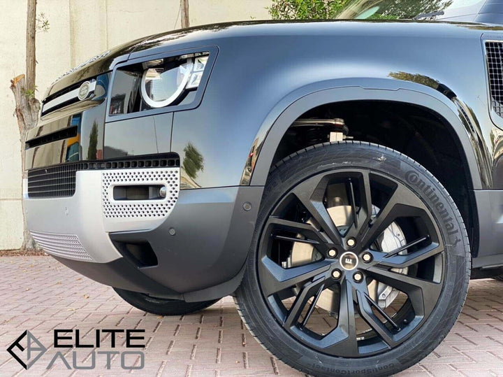 SET OF 4 22 INCH RIMS ELITE EDITION 9.5 5X120 72.6 MATTE BLACK FITS NEW DEFENDER