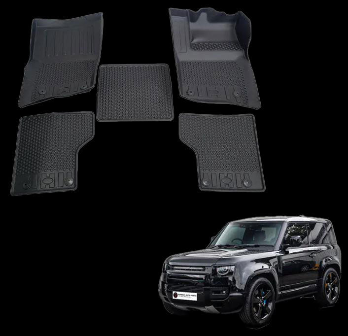 FLOOR MAT SET FOR LAND ROVER DEFENDER 90 2020-23 L663 5pc HEAVY DUTY TPE PLASTIC