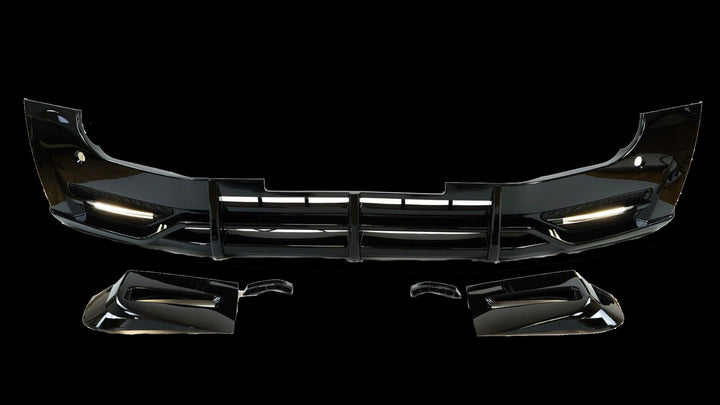 FRONT BUMPER LIP SPLITTER KIT WITH LED LANDROVER DEFENDER L663 90-110 2020