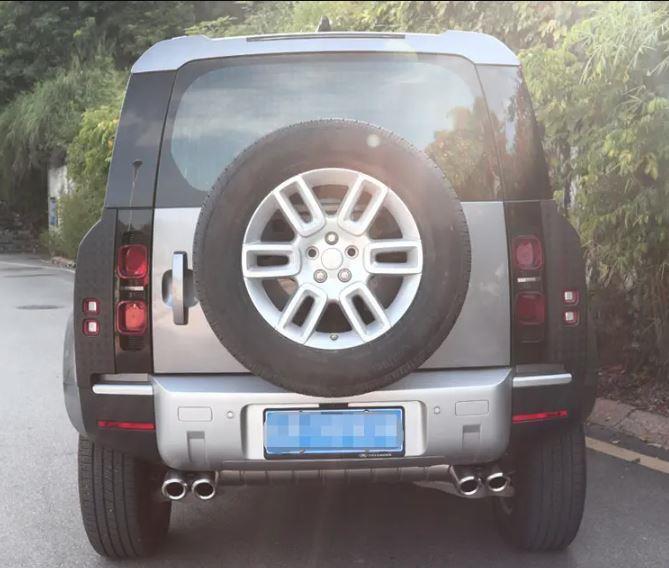 SILVER DUAL EXHAUST TIPS FOR LAND ROVER DEFENDER 2020-2023 L663 90 + 110 + 130