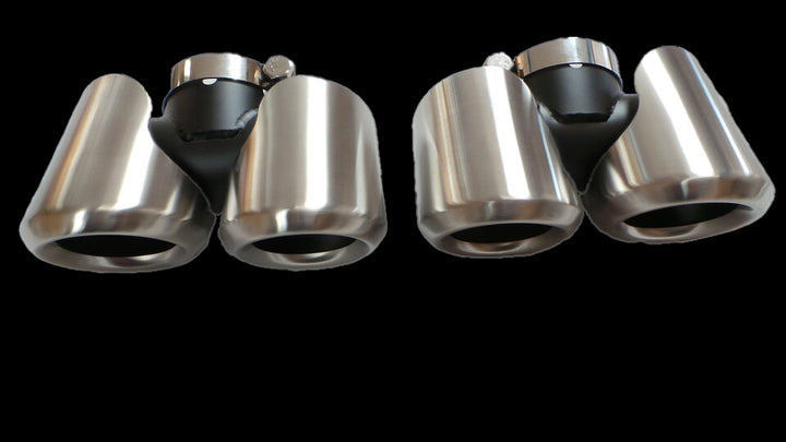 SILVER DUAL EXHAUST TIPS FOR LAND ROVER DEFENDER 2020-2023 L663 90 + 110 + 130