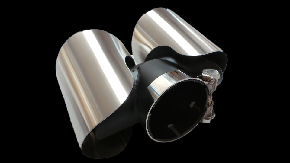 SILVER DUAL EXHAUST TIPS FOR LAND ROVER DEFENDER 2020-2023 L663 90 + 110 + 130