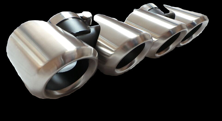 SILVER DUAL EXHAUST TIPS FOR LAND ROVER DEFENDER 2020-2023 L663 90 + 110 + 130