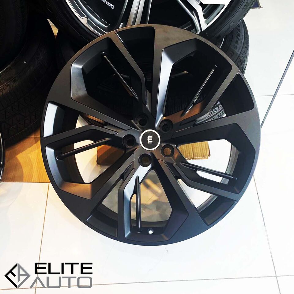 SET OF 4 22 INCH RIMS ELITE EDITION 9.5 5X120 72.6 MATTE BLACK FITS NEW DEFENDER