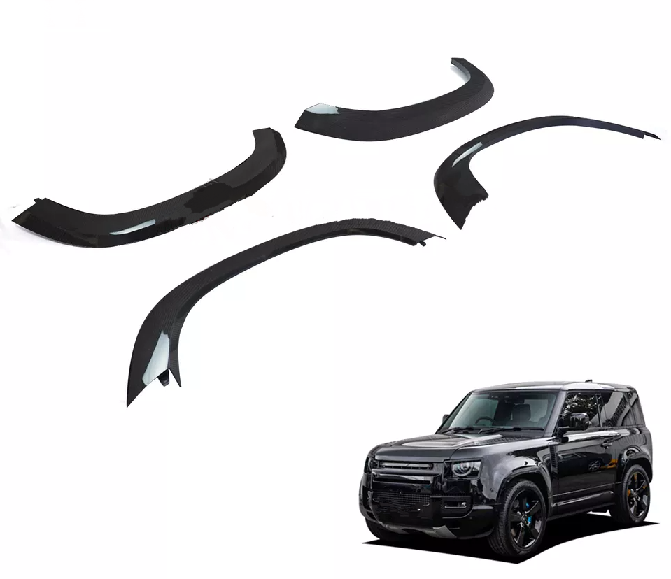 GLOSS BLACK WHEEL ARCH EXTENSION KIT FOR LAND ROVER DEFENDER 90 2020-23 L663